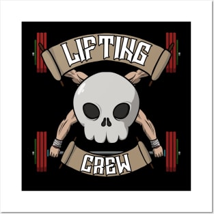 Weightlifting crew Jolly Roger pirate flag Posters and Art